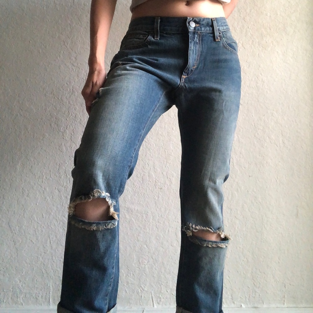 Dark blue Very ripped up jeans Y2K